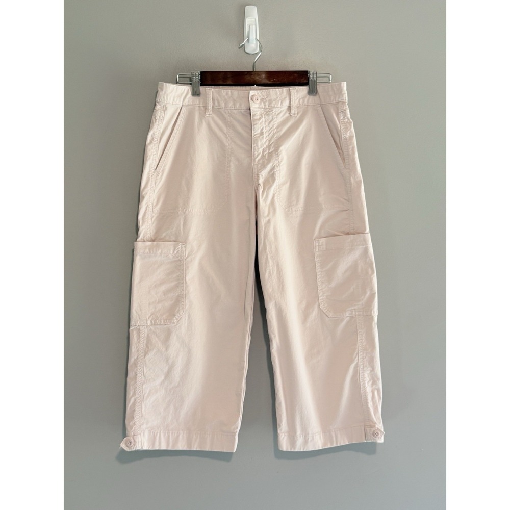 American Eagle Low Rise Straight Crop Cargo Pants Utility Light Pink Casual 6 R